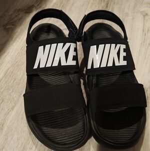 Nike Black Sandals with White Logo